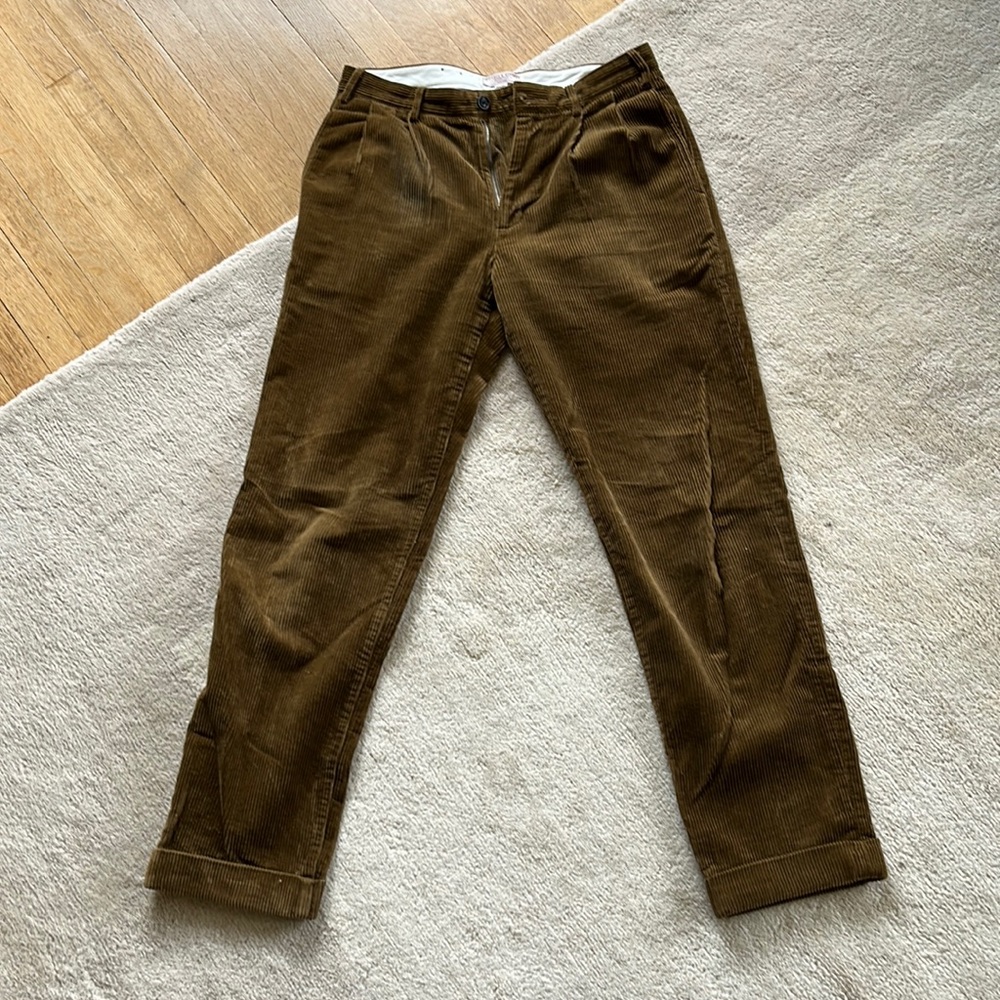 Wallace & Barnes pleated cuffed corduroy pants 30x32